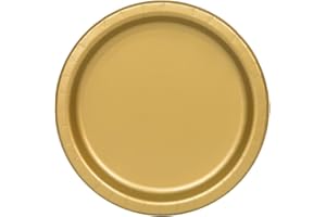 Unique Party 33252 - 23 cm Piatti per Feste Dorati, Confezione di 16