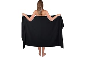 Textile Do Extra Large Super Jumbo Bath Sheet Towel 100% Egyptian Cotton XL Bath Sheets(100 x 200 cm-600 GSM) (Black)