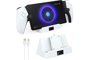NEPAGZ Benazcap Charging Stand for Portal Remote Player - PlayStation 5, Portable Wireless Charge Dock with Indicator Light and USB-C Cable for PlayStation Portal Accessories, White