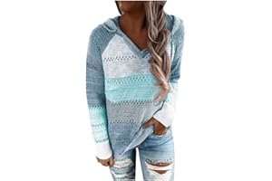 riou Sudaderas Mujer con Capucha Jersey Sweatshirt Talla Grande Suéter Cardigan Manga Larga Otoño Invierno Hoodie Tejido de Punto Tops Pullover S-5XL