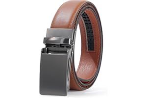 Coubeau Junge Ratsche Ledergürtel Easy Slid Automatische Schnalle Gürtel für Kinder Jungen Teenager mit Metallschnalle