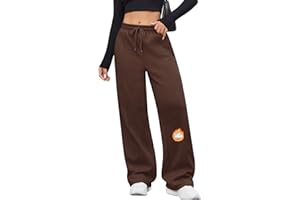 CMTOP Pantaloni Donna Invernali Pantaloni Tuta Gamba Larga a Vita Alta Felpati Pantaloni Sportivi Cotone Casual Pantalone Termici Caldi con Tasche