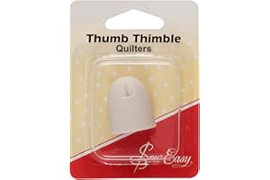 Sew Easy Quilters Thumb Thimble – Polythene Plastic Extra Strong Finger Shield for Quilting, Sewing, Needlework - White