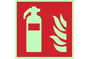 ANDRIS Brandschutzzeichen Symbolschild Feuerlöscher ISO Kunststoffplatte nachleuchtend &. selbstklebend 150x150mm