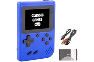 SCFRF Kid Mini Handheld Game Console with 400 Classic Retro Games, 1020mAh Rechargeable Battery, Portable Haneheld Video Games Player for Boy Girl, Christmas Birthday Gift Present for Kid Adult (Blue)