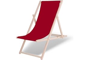SPRINGOS Chaise Longue Pliable en Bois Massif Réglable 3 Positions avec Système de Sécurité, Fauteuil de Jardin pour Balcon, Terrasse & Extérieur Résistante et Pliable Charge 120 kg