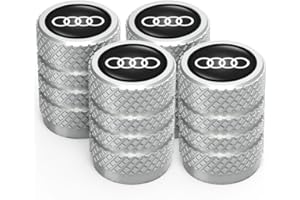 ACHARD für Audi Ventilkappen, Reifen Ventilkappen für Audi A1 A3 RS3 A4 A5 A6 A7 RS7 A8 Q3 Q5 Q7 R8 Class S Serie,Ventilkappen mit Dichtung für stabilen Reifendruck, Autoventil Kappe, Auto Zubehör, Silber