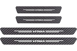 Symilov 4pcs Car Outer Door Sill Protector Kick Plates for Suz-uki Alto Swift Ignis Jimny SX4 Vitara, Carbon Fiber Scuff Guard Threshold Cover Pedal Trim Sticker Auto Styling Accessories, Vitara