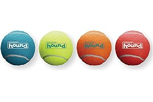Outward Hound Squeaker Ballz - Pelota de Tenis para Perros - XS - Pack de 4