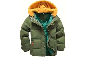 linboo Winterjacke Jungen Daunenjacke mit Abnehmbarer Samt Gestrickt Kapuze Warm Steppjacke Kinder Winter Mantel Dicke Kapuzenjacke