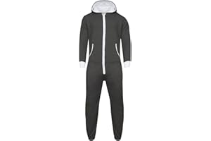 Parsa Fashions ® Womens Plain Zipper Onesie Ladies Onepiece All in One Hooded Zip Up Overall Jumpsuit Playsuit S-XL 8-16