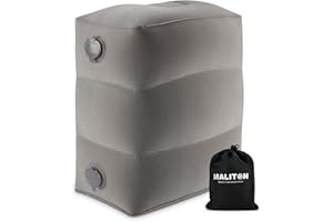 Maliton Airplane Footrest, Inflatable Foot Rest for Kids, Adjustable Height Travel Pillow On Airplanes, Cars, Office, Toddler Travel Essentials (Grey, 1Pack)