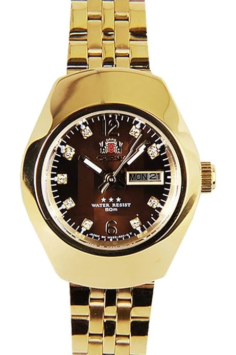 SNQ22003T8 - Orient Automatic Ladies, 50m Water Resistant, Calendar,  Stainless Steel, Golden with Brown Dial: Buy Online at Best Price in UAE -  Amazon.ae
