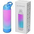 Aquaminder Water Bottle Glows & Beeps to Remind You to Drink More 700 ml Sipper Bottle For Adults and Kids Easy Grip Frosted Tritan Plastic Home Gym Office Yoga (Blue)