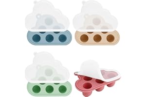 Zosenyer Pot Conservation Bébé en Silicone, 4 Pots Avec Couvercle Pour Diversification Alimentaire Bébé, Conservation Lait Maternel, Petit Pot Conservation Bébé, Sans BPA, Lavable Au Lave-Vaisselle