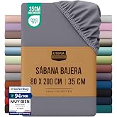 Utopia Bedding Fitted Sheet 80x200 - Grey | Oeko Tex Certified - Brushed Polyester Microfiber - 35cm Deep Pocket