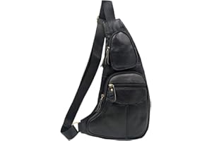 Xieben Sport Nylon Schultertasche für Herren Frauen Crossbody Fanny Schulter Brust Ppack Reise Schule Business Laptop Radfahren Wandern Camping Rucksack Daypack Schwarz