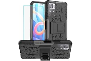 Yiakeng Funda Xiaomi Redmi Note 11 4G, Funda Redmi Note 11 4G, con Protector De Pantalla HD, Silicona a Prueba de Choques Soltar Protector, Ser aplicable Xiaomi Redmi Note 11 4G/ 11S 4G (Negro)