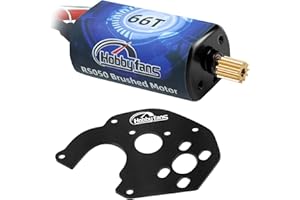 Hobby Fans RC Motor 050 66T Bürstenmotor mit schwarzer Metallhalterung Upgrade Teile für 1:24 RC Crawler Axial SCX24 AXI90081 AXI00002 Gladiator Bronco C10 JLU Deadbolt