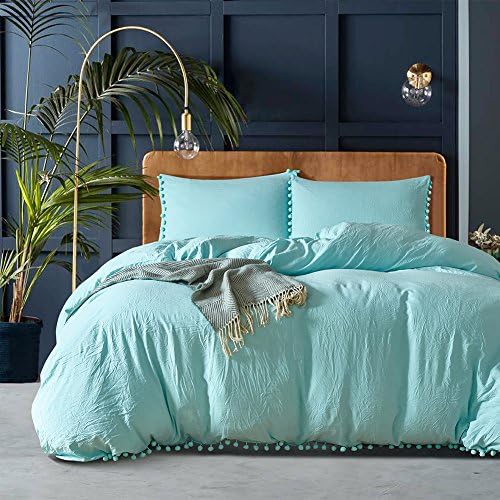 DuShow Solid color Soft 3pc Duvet Cover Set with Zipper Closure--110 gsm Ultra Soft Hypoallergenic Microfiber(Blue,King)