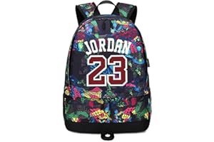 FANWENFENG Lorh's store Joueur de Basket-Ball étoile Jordan Ballon de Stockage Sac à Dos équipement de Sport dépositaire Multifonctionnel étudiant Cartable pour Hommes Femmes