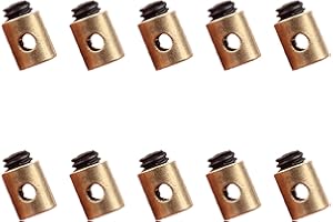 AIDQXBAOER 10 Stück Schraubnippel Ø5x6mm Messing Gaskabel, Motorrad-Drahtkernklemme, für Kupplungszug, Seilzug, Chokezug – Mofa, Moped, Roller, Motorrad,Gartenmäher