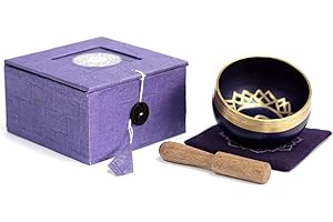 SHAKRA HEALTH Chakra Singing Bowls with Wooden Striker & Cushion Gift Box Set | Lift Vibration & Frequency; Sound Therapy; Holistic Healing, Meditation & Relaxation Mindfulness Mantra (Crown)