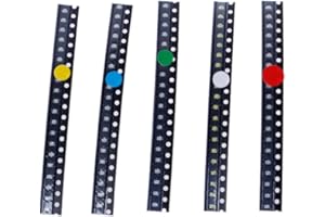 JENOR Lot de 100 LED SMD 0805 5 couleurs - Rouge Vert Bleu Jaune Blanc