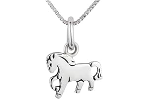 FIVE-D Set Kette Kinder Anhänger Pferd Pony im Galopp 925 Silber