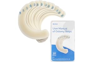 Heagimed 10PCS Elastic Barrier Strips, Adhesive Hydrocolloid Skin Barrier Strips, Anti-Leak Ostomy Barrier Strips for Ostomy Colostomy Bags Ostomy Supplies