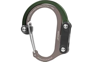 HEROCLIP Medium - Carabiner Clip and Hook, Bag, Purse, Backpack Hanger, Baby Pushchair Hook, Keyring Carabiner and Multifunction for Camping, Fishing, Hiking Or Travel, Hang Anything, Anywhere