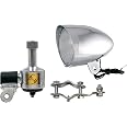 Phare Avant Vélo Chrome Vintage Avec Dynamo Métallique + Support - Éclairage Classique Puissant