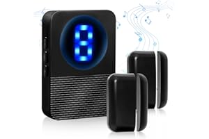 DAYTECH Türklingel/Sensorglocke für Geschäft, Eingang, Tür, Eingang, Alarmtonton, Türklingel, offener Sensor für Zuhause, Geschäft, Restaurant, Einzelhandel, 1 Empfänger und 2 magnetische Sensoren