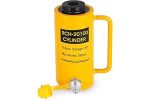 FlowerW 20T/44000LBS Hollow Hydraulic Cylinder Jack 100mm Plunger Ram Hydraulic Solid Cylinder Hydraulic Jack for Car/Van/Boat/Truck/Caravan