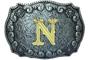 COOLLA Belt Buckle for Men- Initial Letters ABCDEFG to Z Western Rodeo Texas Cowboy Large Belt Buckles