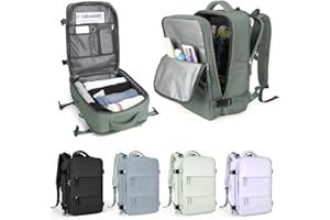 WEPLAN Mochila Viaje Cabina Avion 45x36x20 para EasyJet Mochilas para Mujer Bolsa de Cabina Equipaje de Mano Cabina Avion Mochila De Senderismo Mochila Impermeable Cabina Mochila,Verde militar S