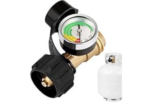 LEARNLYRICS Indicatore serbatoio GPL, Indicatore propano, Indicatore serbatoio GPL con display chiaro, Codice colore, Indicatore serbatoio propano per, Rilevatore di perdite in ottone massiccio per serbato