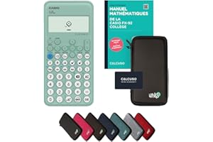 Casio fx-92 Collège avec Housse de Protection Noir et Manuel (88 Pages, DIN A5) – Calculatrice Scientifique – Smart Set
