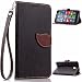 Produktbild Nokia Microsoft Lumia 640 XL Lederoptik PU Leder Hülle (Frei 2 in 1 Ball Touch Pen) CaseHome Nature Blatt Etui Magnetverschluss Stil PU-Leder Brieftasche [Standfunktion] Deckel Klapptasche Schale Flip Foliant Schützende Haut Hüllen Mit Wallet Kartenfach Magnetverschluss Standfunktion Handytasche Taljereep Lanyard Strap Tragen Folio Tasche Schutzhülle(Schwarz Color)