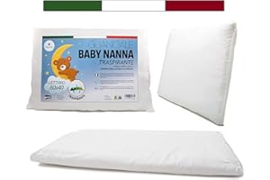 BABYTOOLS Almohado Bebe y Niño 100% Made IN Italy y Oeko-Tex®, Cuna Bebe y Niño 40x60 Transpirable, Antiácaros Y con Funda De Almohada 100% Algodón, Cojin Bebe para 1, 2, 3 Años