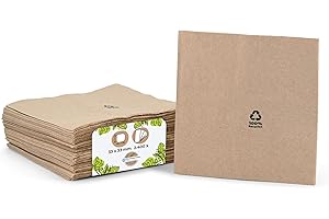 BIOZOYG Servilletas orgánicas ecológicas de papel reciclado I Servilletas de papel 33 x 33 cm I 2400 piezas de servilletas sin blanquear, biodegradables, compostables