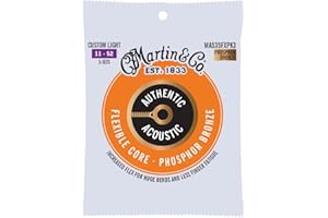 Martin Strings - MA535FX - SP elastyczny rdzeń - brąz fosforowy 3-pak światło (12-54)