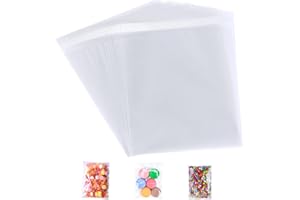 HZKAIS A5 Clear Self-adhesive Bags 100 Pack, 15x25CM Self Sealing Cellophane Display Bags/Sealable Bags, Cello Bags OPP, Small Clear Bagsfor Cookies, Sweets, Jewelry,Cards,Envelopes,Pictures