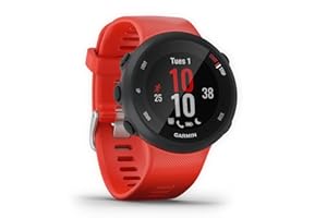Garmin - Forerunner 45 - Montre de course à pied avec prise en charge des programmes d'entraînement Garmin Coach - Large, Rouge