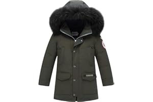 Amur Leopard Giacca invernale per ragazzi e ragazze, giacca invernale, antivento con cappuccio rimovibile, calda piumino, per bambini, imbottita, parka invernale