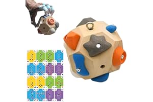 Jonuin Handcrafted Boulder Block, Build Strength and Precision, 3D Boulder Block Rock, Finger Climbing Game, Wooden Climbing Balls, With Manual, Gift for Mountain Climbing Present