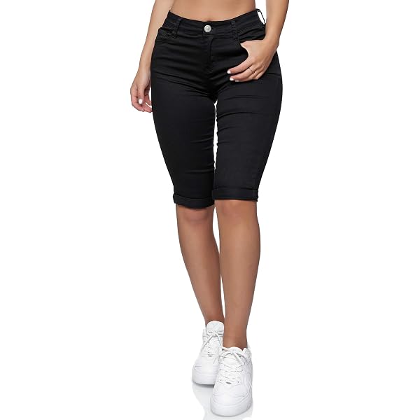 Jean Capri Femme Elara - Taille Haute - 3/4 - Matière Stretch Coton/élasthanne - Style Décontracté