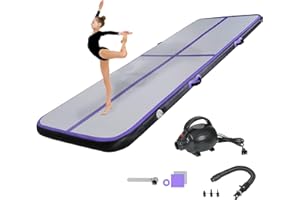 KIKILIVE Tappetini da Tumbling, 10/20 CM Spessore Tappetino da Allenamento, 2/3/4/5/6 M Lunghezza Tappetino da Ginnastica Gonfiabile,Tappeto per Fitness con Pompa, Ginnastica Artistica
