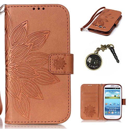 spécifications PU Coque Galaxy S3 GT-I9305/I9300 , Multifonction Case Wallet Cover Etui en cuir Étui de protection flip Wallet stand Cover avec des fentes de cartes pour Samsung Galaxy S3 GT-I9305/I9300 +Bouchons de poussière (16YY)