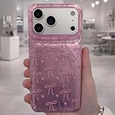 Coverzone İPhone 17 Pro Max İle Uyumlu Y&uuml;ksek Kalite &Ouml;zel Tasarım Hologramlı Kurdele Desenli Sert Silikon Şık Telefon Kılıfı 
